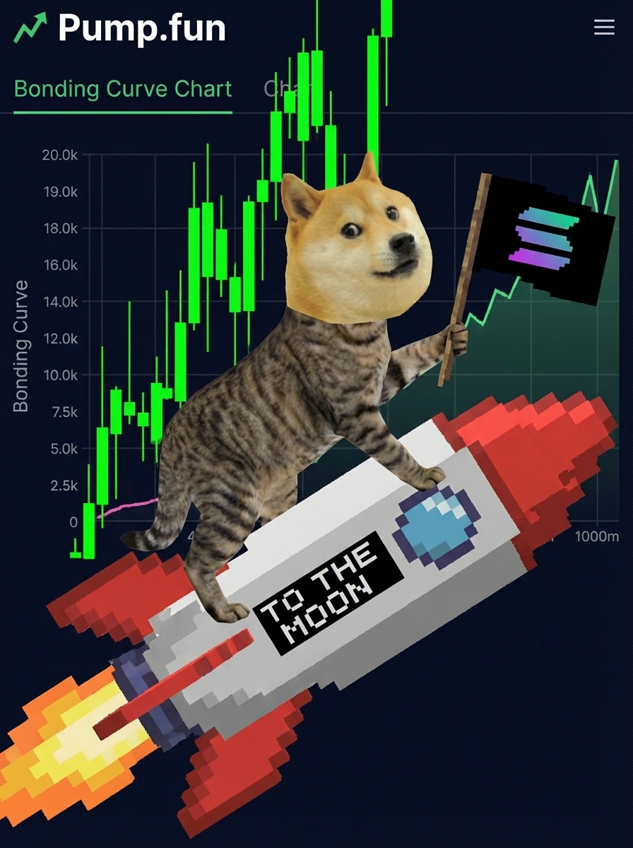 TO THE MOON - Riding pixel rocket over bonding curve