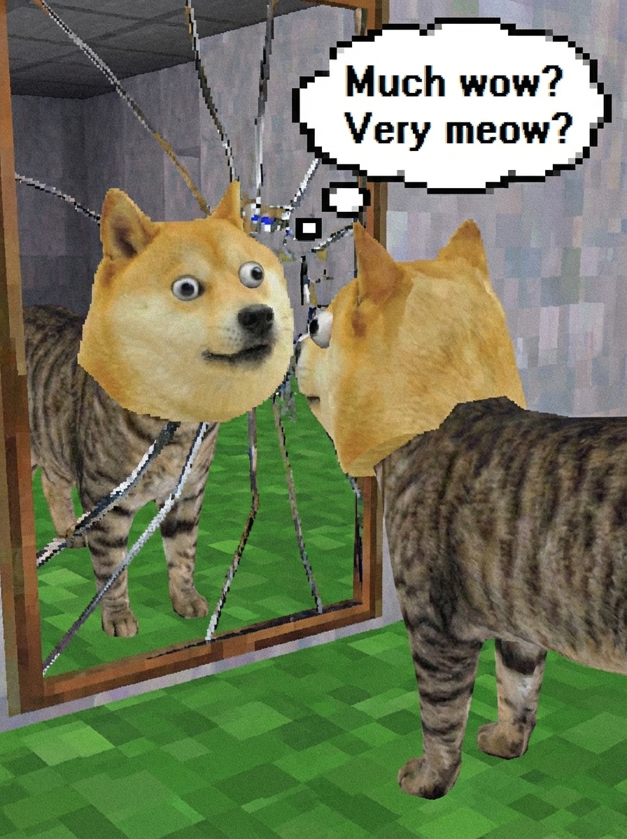 Much wow? Very meow? - Mirror reflection scene