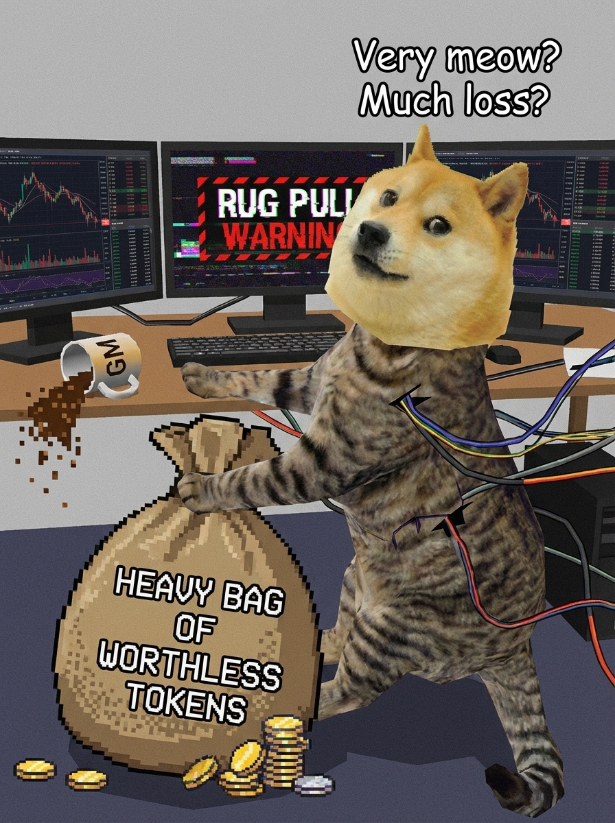 Very meow? Much loss? - Rug pull warning scene