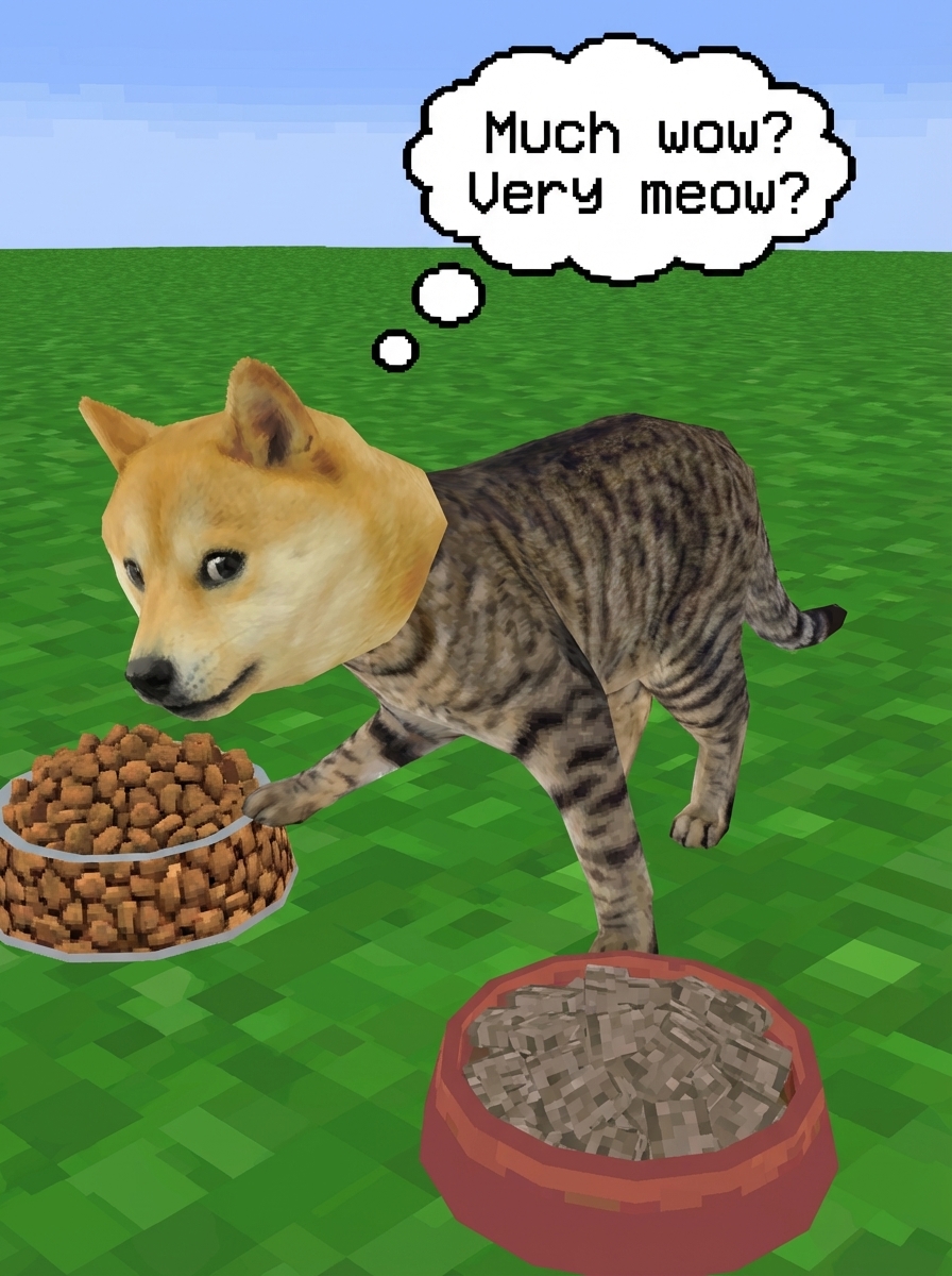 Much wow? Very meow? - Food bowl contemplation